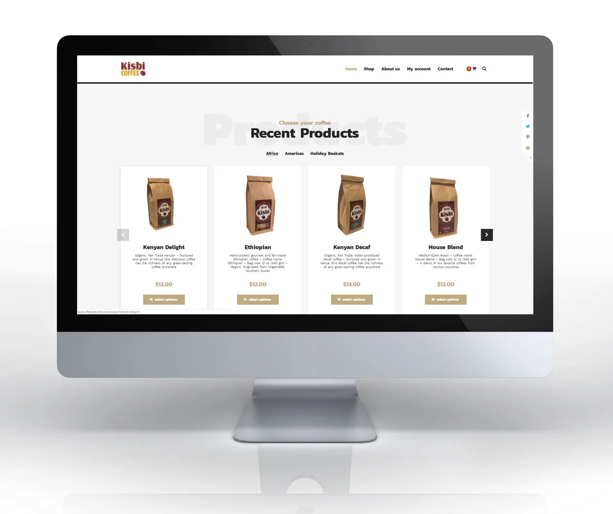 Kisbi Coffee – Site eCommerce